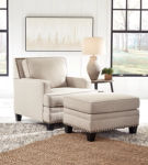 Benchcraft Claredon Chair and Ottoman-Linen