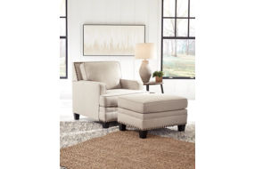 Benchcraft Claredon Chair and Ottoman-Linen