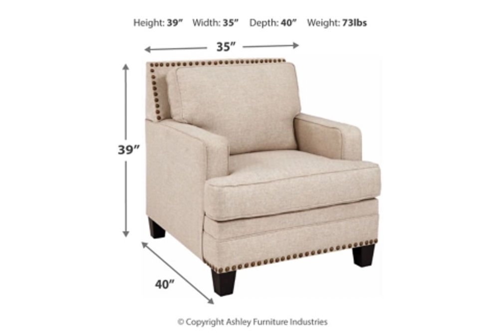 Benchcraft Claredon Sofa, Loveseat and Chair-Linen