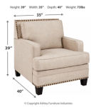 Benchcraft Claredon Sofa, Loveseat and Chair-Linen