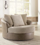 Signature Design by Ashley Keskin Oversized Swivel Accent Chair-Sand