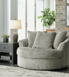 Signature Design by Ashley Lindyn Oversized Swivel Accent Chair-Fog