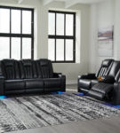 Signature Design by Ashley Center Point Reclining Sofa and Loveseat-Black