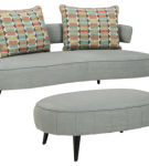 Signature Design by Ashley Hollyann Sofa with Ottoman-Gray