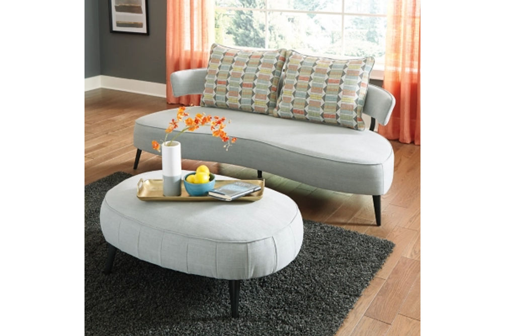 Signature Design by Ashley Hollyann Sofa with Ottoman-Gray