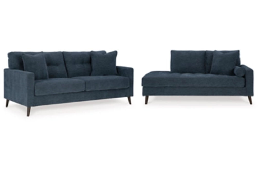 Signature Design by Ashley Bixler Sofa and Chaise-Navy