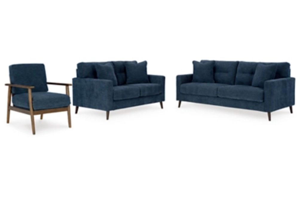 Signature Design by Ashley Bixler Sofa, Loveseat and Chair-Navy