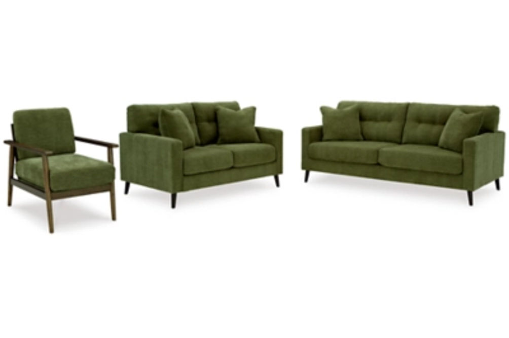 Signature Design by Ashley Bixler Sofa, Loveseat and Chair-Olive