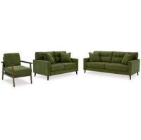 Signature Design by Ashley Bixler Sofa, Loveseat and Chair-Olive