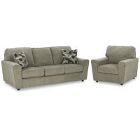 Signature Design by Ashley Cascilla Sofa and Chair-Pewter