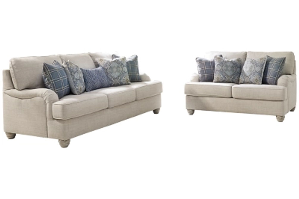 Benchcraft Traemore Sofa and Loveseat-Linen