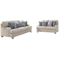 Benchcraft Traemore Sofa and Loveseat-Linen