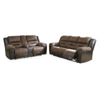Signature Design by Ashley Earhart Reclining Sofa and Loveseat-Chestnut