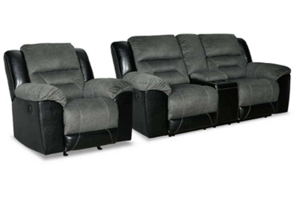 Signature Design by Ashley Earhart Reclining Loveseat and Recliner-Slate