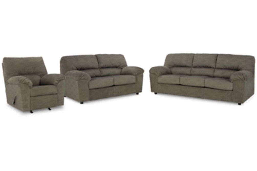 Signature Design by Ashley Norlou Sofa, Loveseat and Recliner-Flannel