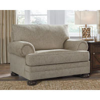 Signature Design by Ashley Kananwood Chair and Ottoman-Oatmeal