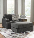 Signature Design by Ashley Karinne Oversized Chair and Ottoman-Smoke