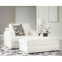 Signature Design by Ashley Karinne Oversized Chair and Ottoman-Linen