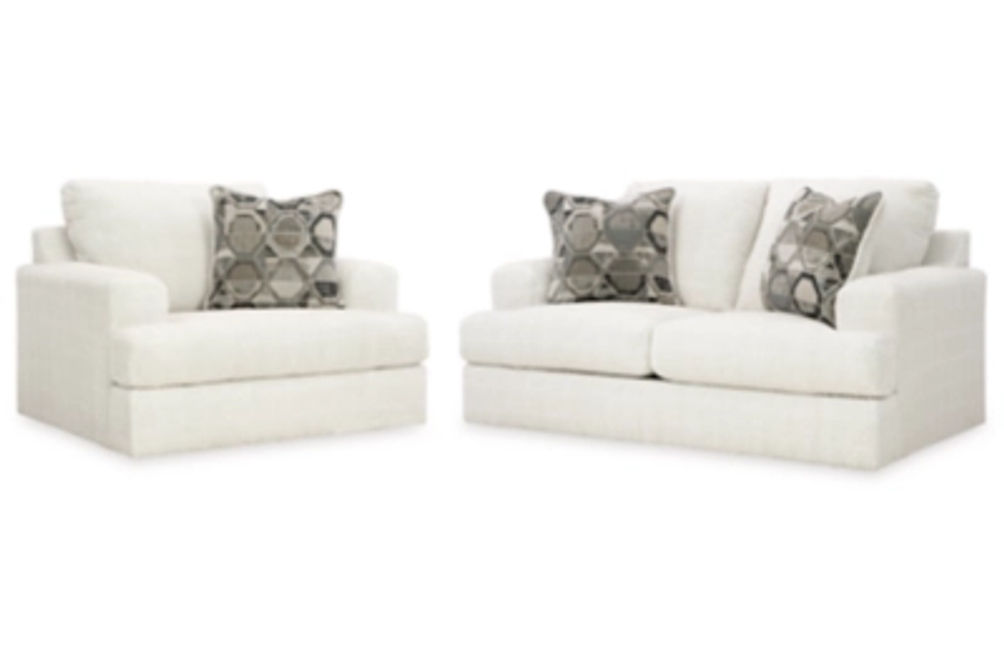 Signature Design by Ashley Karinne Loveseat and Chair-Linen