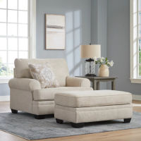 Benchcraft Rilynn Oversized Chair and Ottoman-Linen