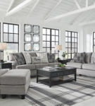 Benchcraft Davinca Sofa, Loveseat, Oversized Chair and Ottoman-Charcoal