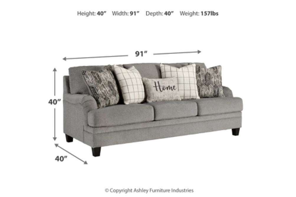 Benchcraft Davinca Sofa, Loveseat, Oversized Chair and Ottoman-Charcoal