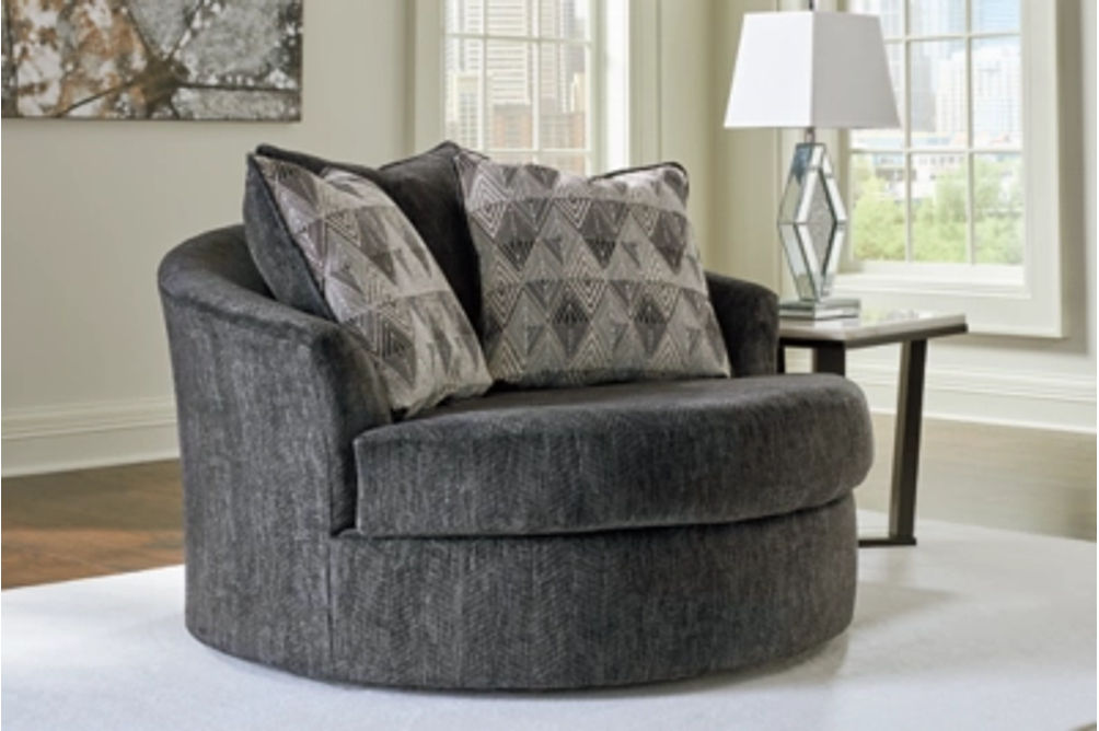 Signature Design by Ashley Biddeford Oversized Swivel Accent Chair-Shadow