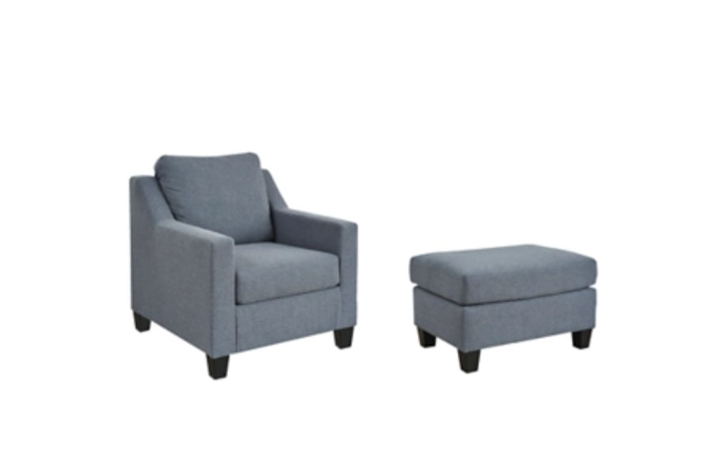 Benchcraft Lemly Chair and Ottoman-Twilight