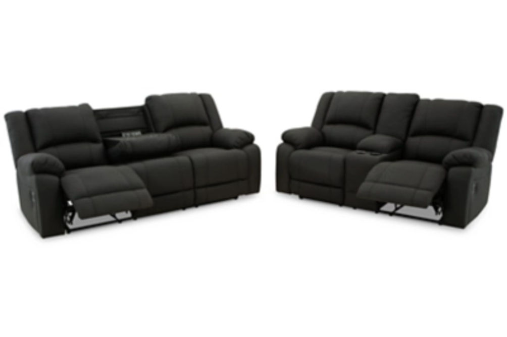 Signature Design by Ashley Cordelian Reclining Sofa and Loveseat-Black