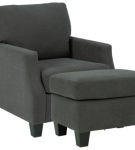 Signature Design by Ashley Bayonne Chair and Ottoman-Charcoal