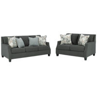 Signature Design by Ashley Bayonne Sofa and Loveseat-Charcoal