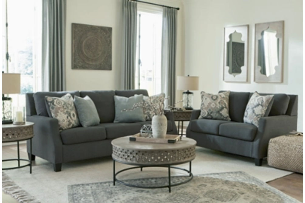 Signature Design by Ashley Bayonne Sofa and Loveseat-Charcoal