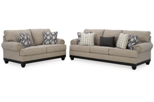 Signature Design by Ashley Elbiani Sofa and Loveseat-Alloy