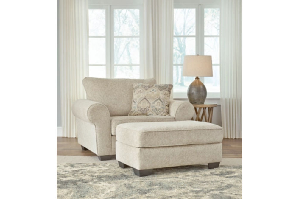 Benchcraft Haisley Oversized Chair and Ottoman-Ivory