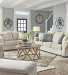 Benchcraft Haisley Sofa, Loveseat, Oversized Chair and Ottoman-Ivory