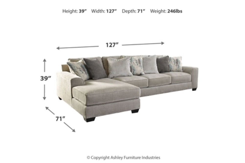 Benchcraft Ardsley 2-Piece Sectional with Chaise-Pewter