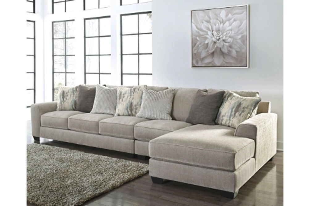 Benchcraft Ardsley 3-Piece Sectional with Chaise-Pewter