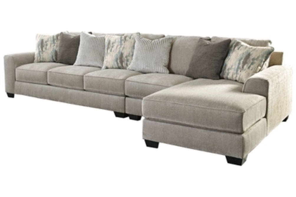 Benchcraft Ardsley 3-Piece Sectional with Chaise-Pewter