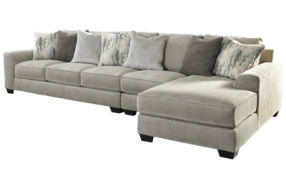 Benchcraft Ardsley 3-Piece Sectional with Chaise-Pewter