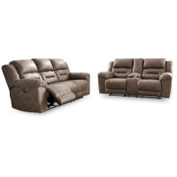 Signature Design by Ashley Stoneland Power Reclining Sofa and Loveseat