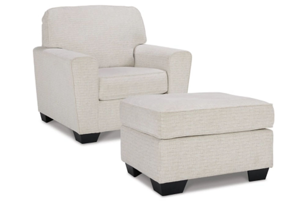 Signature Design by Ashley Cashton Chair and Ottoman-Snow