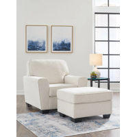 Signature Design by Ashley Cashton Chair and Ottoman-Snow