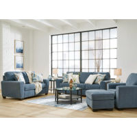 Signature Design by Ashley Cashton Sofa, Loveseat, Chair and Ottoman-Blue