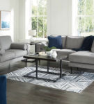 Signature Design by Ashley Hazela Sofa Chaise and Loveseat-Charcoal