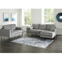 Signature Design by Ashley Hazela Sofa Chaise and Loveseat-Charcoal