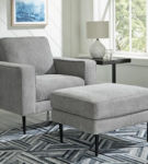 Signature Design by Ashley Hazela Chair and Ottoman-Charcoal