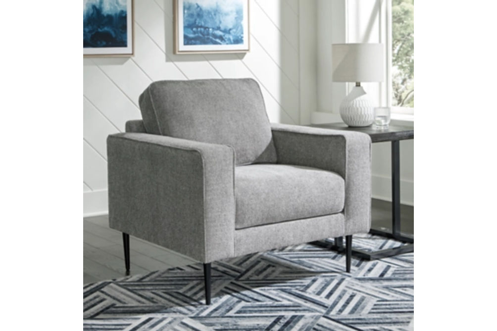 Signature Design by Ashley Hazela Chair and Ottoman-Charcoal