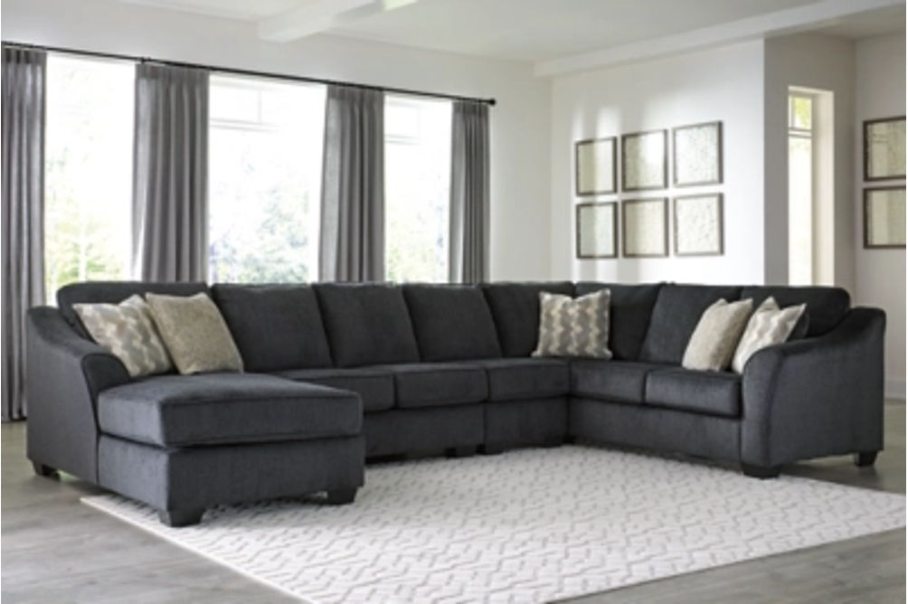 Signature Design by Ashley Eltmann 4-Piece Sectional with Chaise-Slate