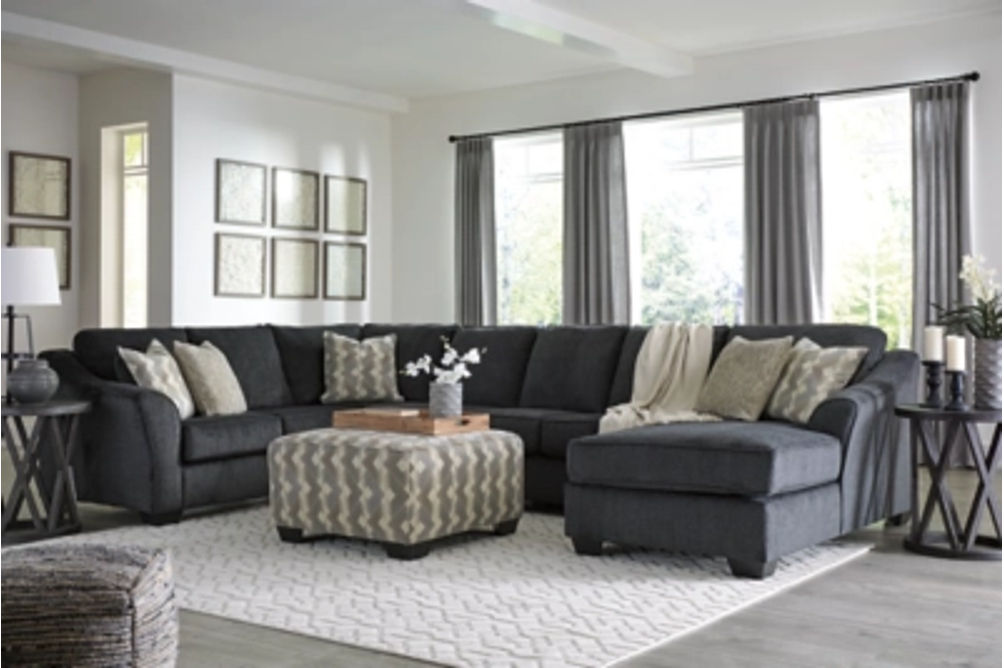 Signature Design by Ashley Eltmann 4-Piece Sectional with Chaise-Slate