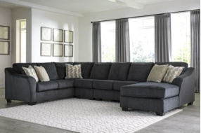 Signature Design by Ashley Eltmann 4-Piece Sectional with Chaise-Slate